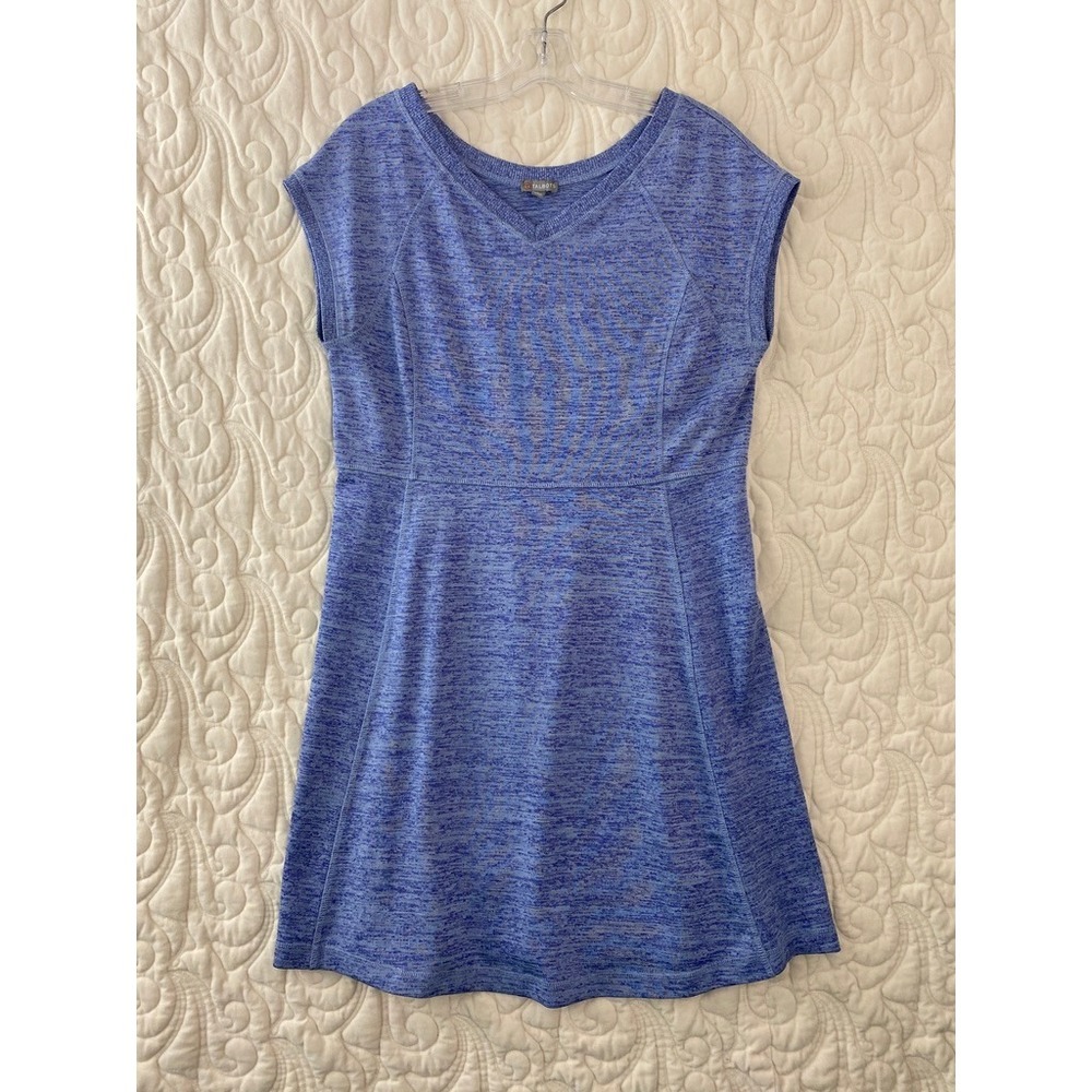 Talbots Tennis Golf Dress Women Medium Purple Space Dye V-Neck Cap Sleeve Knit